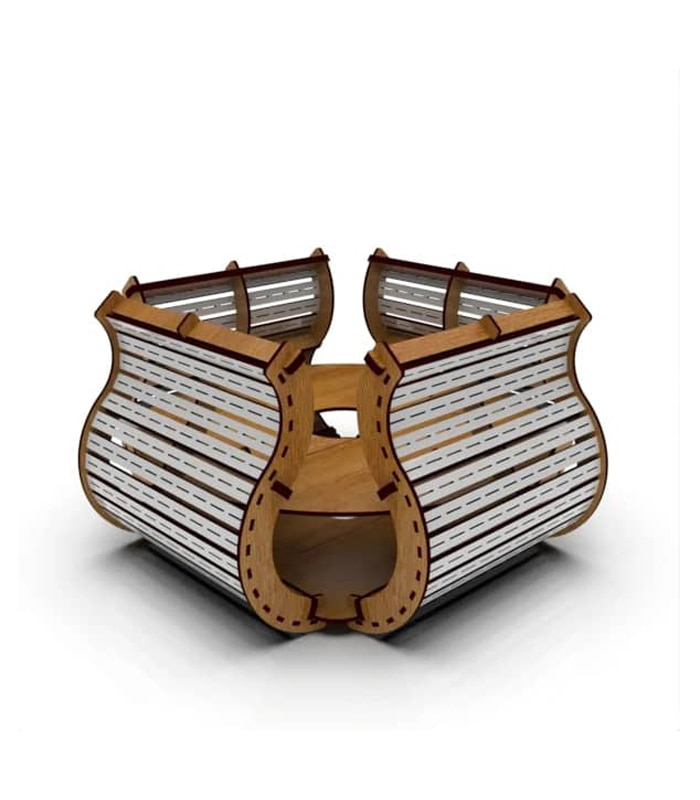 لوستر آشپزخانه هلال رنگ ترکیبی چوب قهوه ای