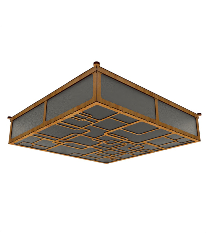 پنل 60×60 کاذب و روکار ترکیبی چوب قهوه ای