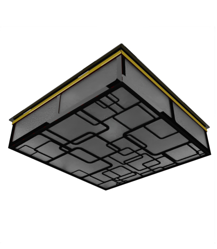 پنل 60×60 کاذب و روکار رنگ ترکیبی چوب مشکی